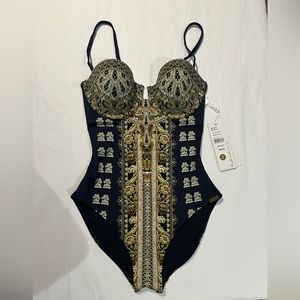 NWT Camilla One Piece “It’s All Over Torero” underwire cup one piece. cup size D